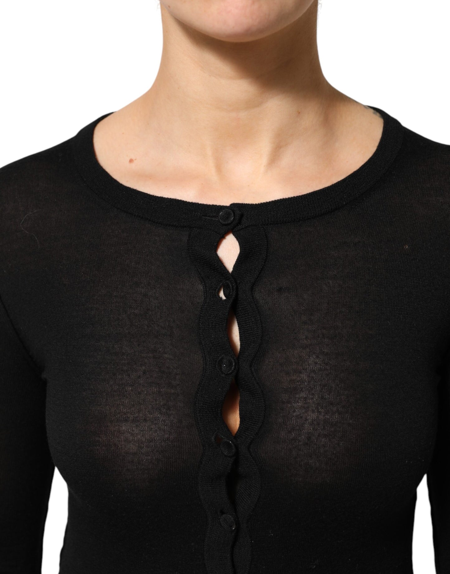 Dolce & Gabbana Cardigan Virgin Wool Met Knopen Zwart