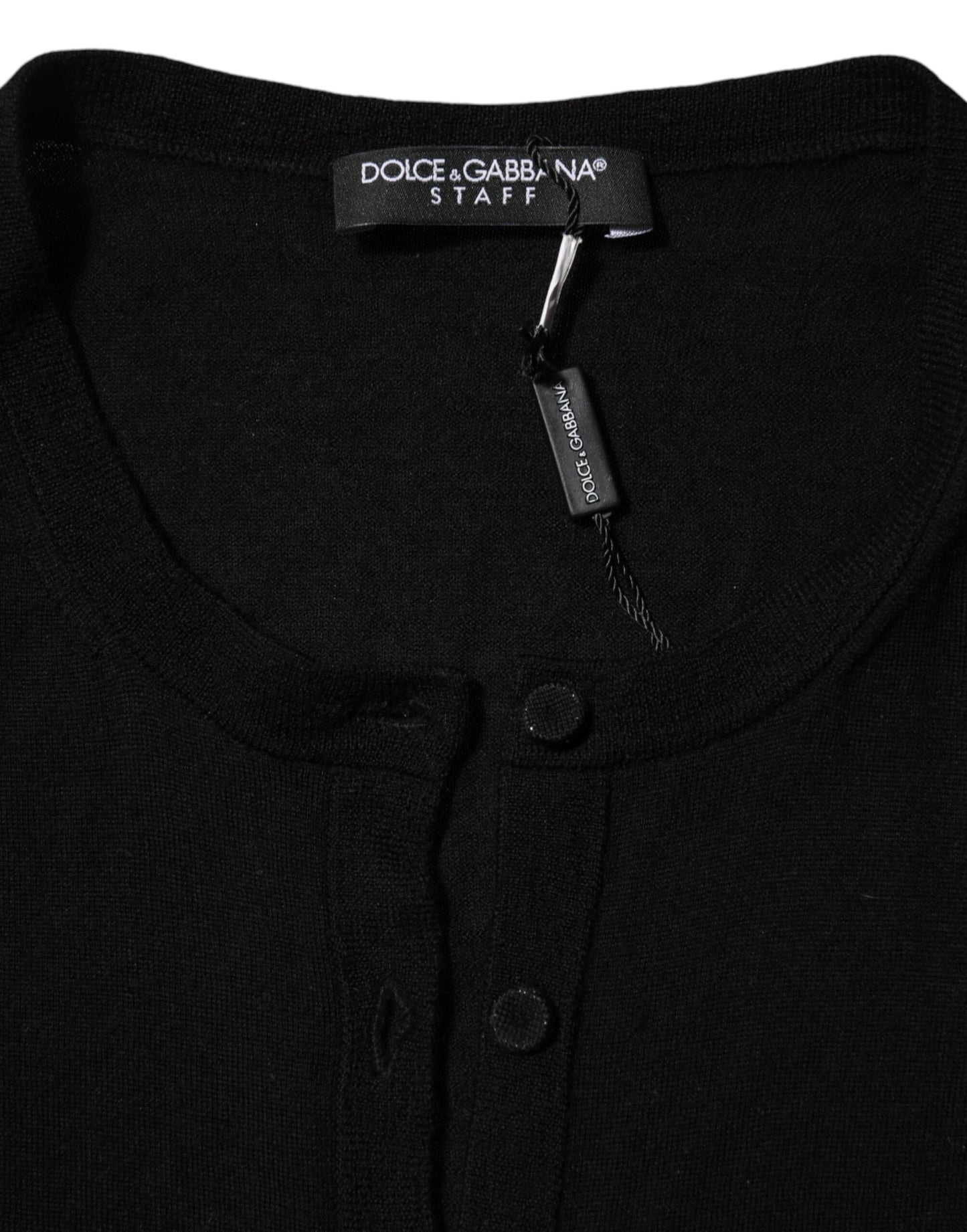 Dolce & Gabbana Cardigan Virgin Wool Met Knopen Zwart