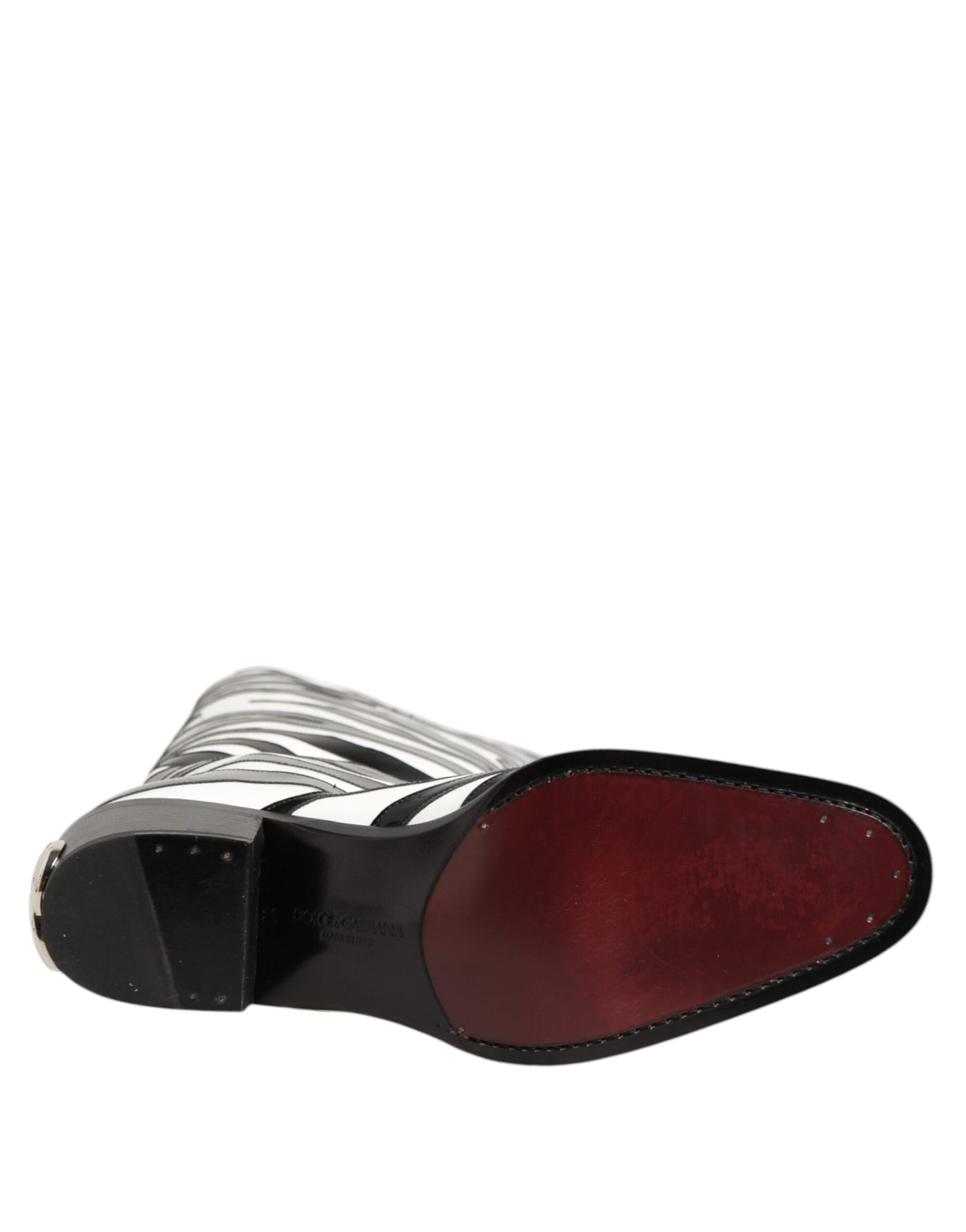 Dolce & Gabbana Over The Calf Boots Zwart-Wit Zebra