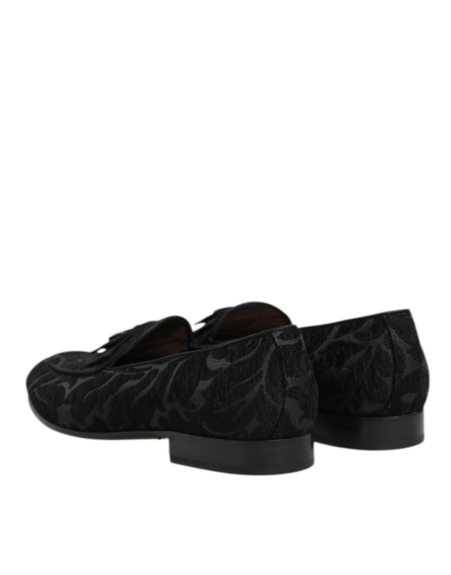 Dolce & Gabbana Crown Brokaat Loafers – Zwart/44EU