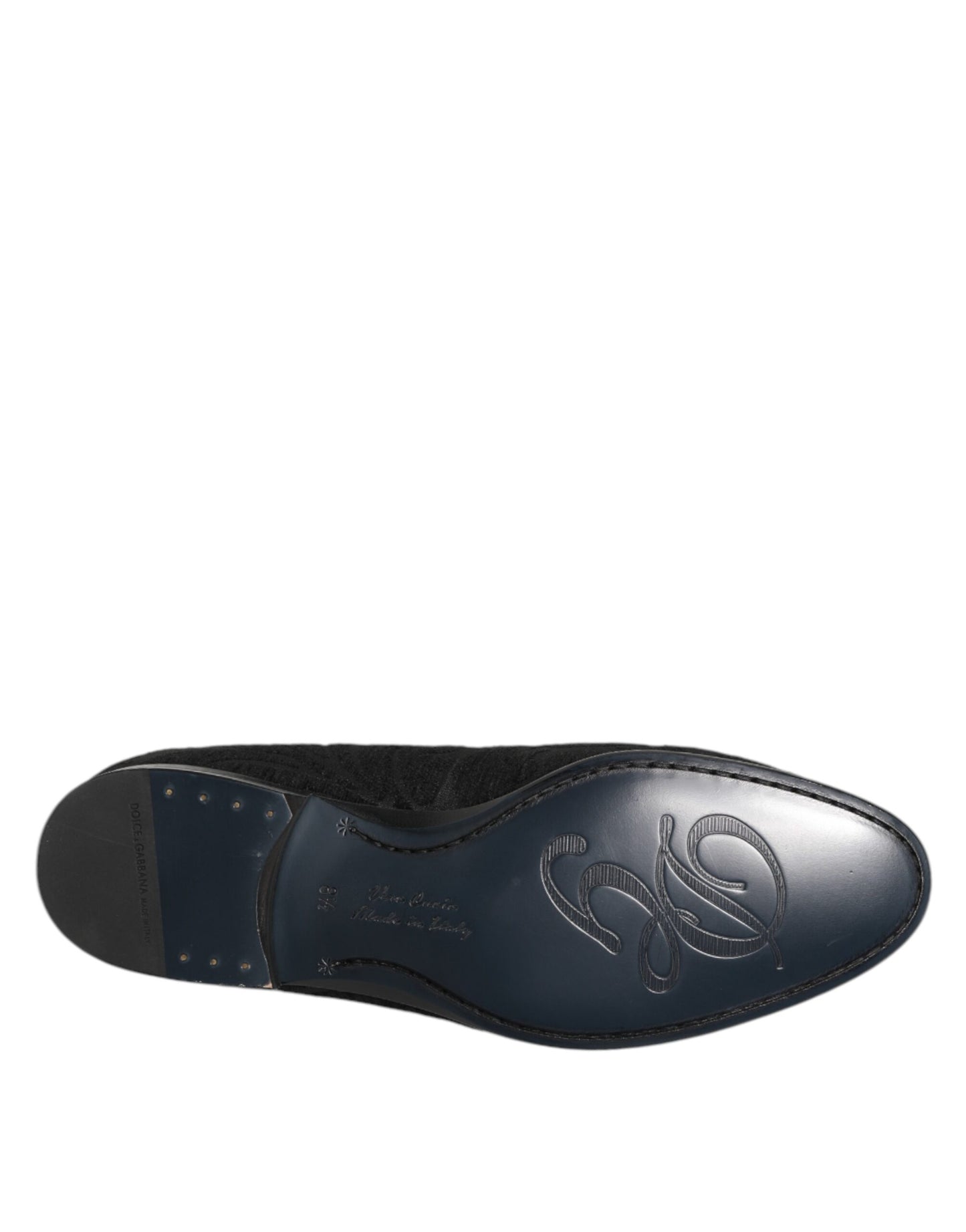 Dolce & Gabbana Crown Brokaat Loafers – Zwart/44EU