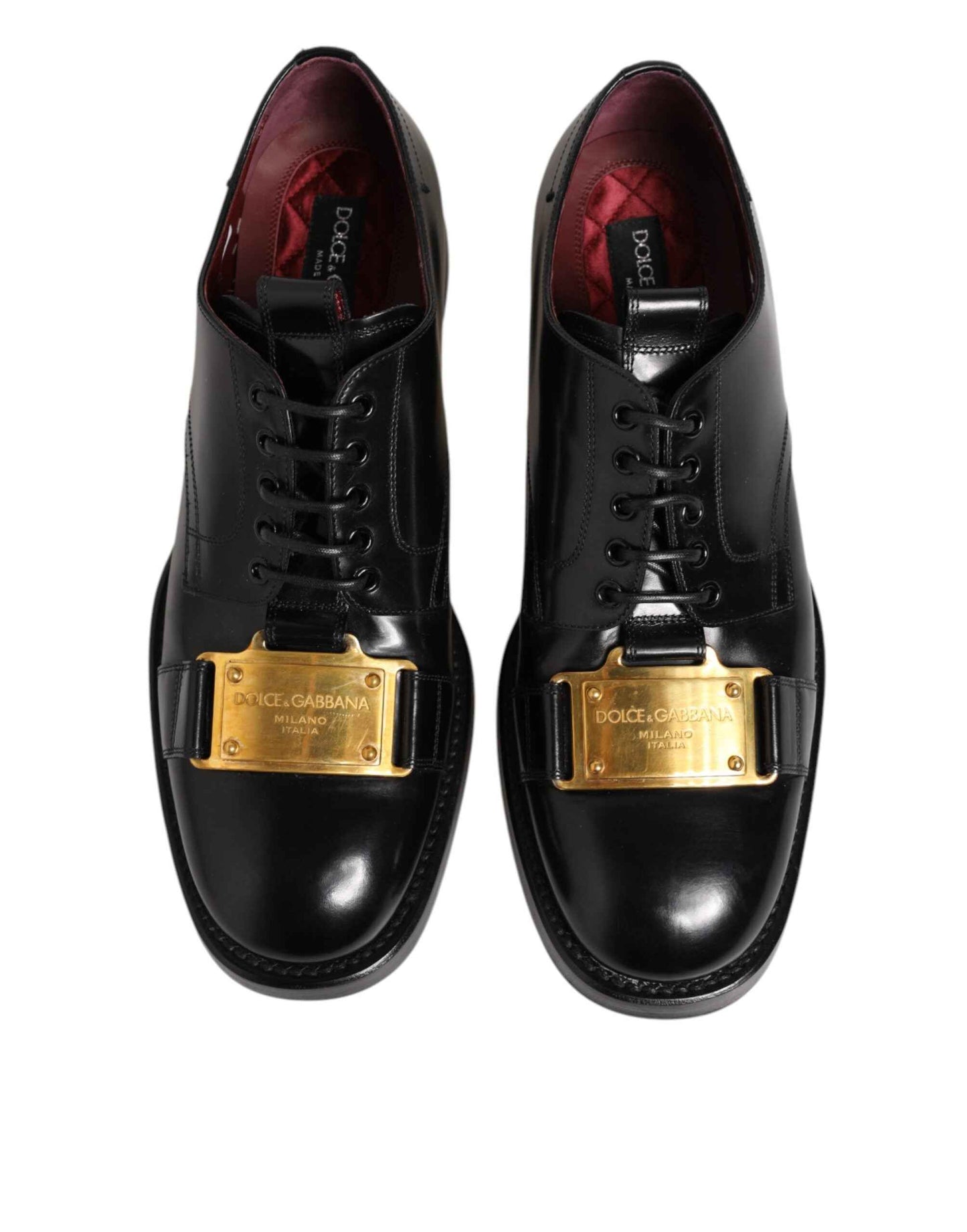 Dolce Gabbana Lederen Schoenen Met Veters Zwart Luxe