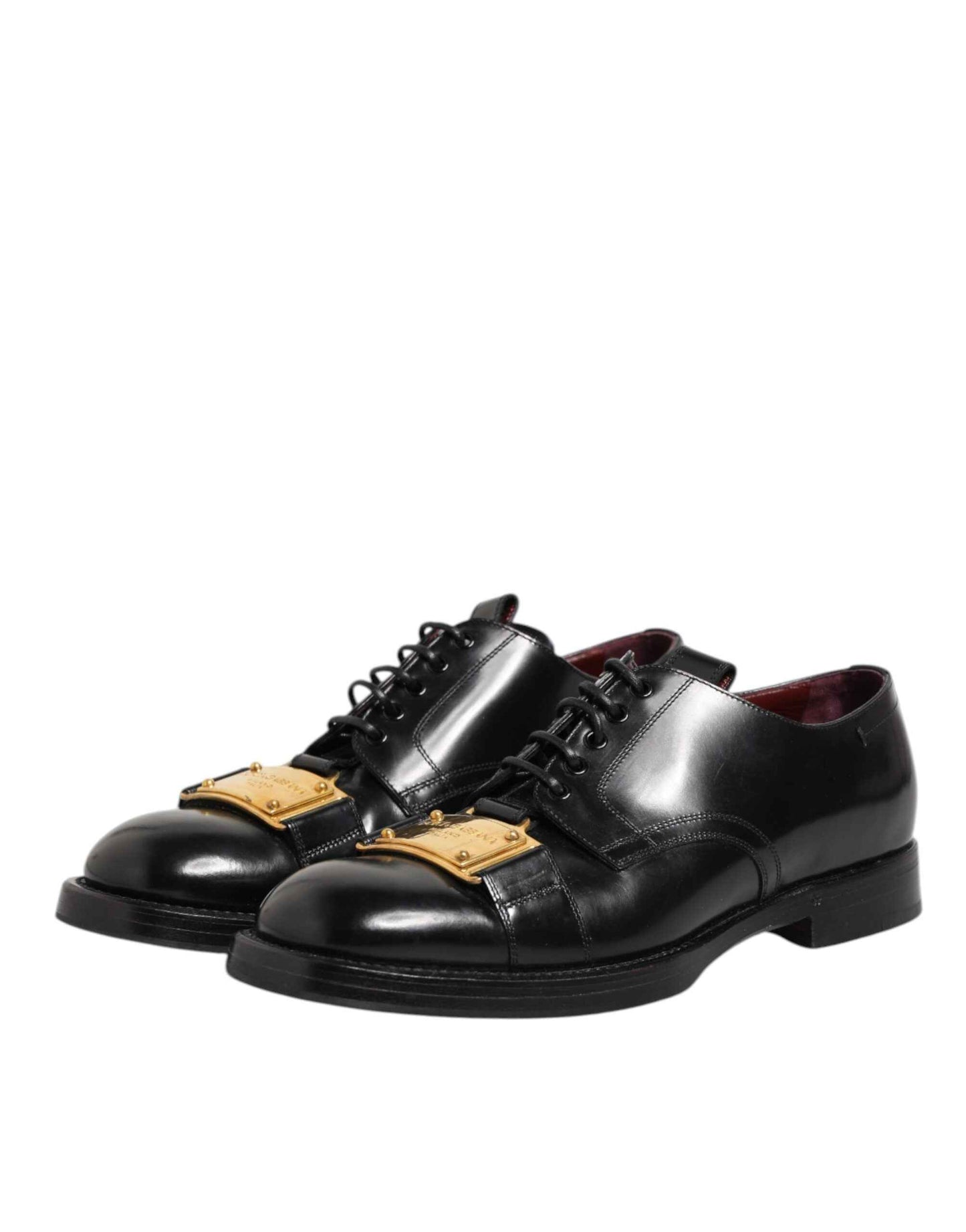 Dolce Gabbana Lederen Schoenen Met Veters Zwart Luxe