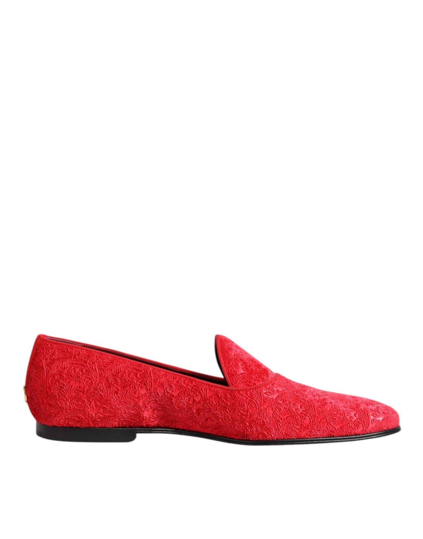Dolce & Gabbana Rode Jacquard Loafers – Rode Formele Heren