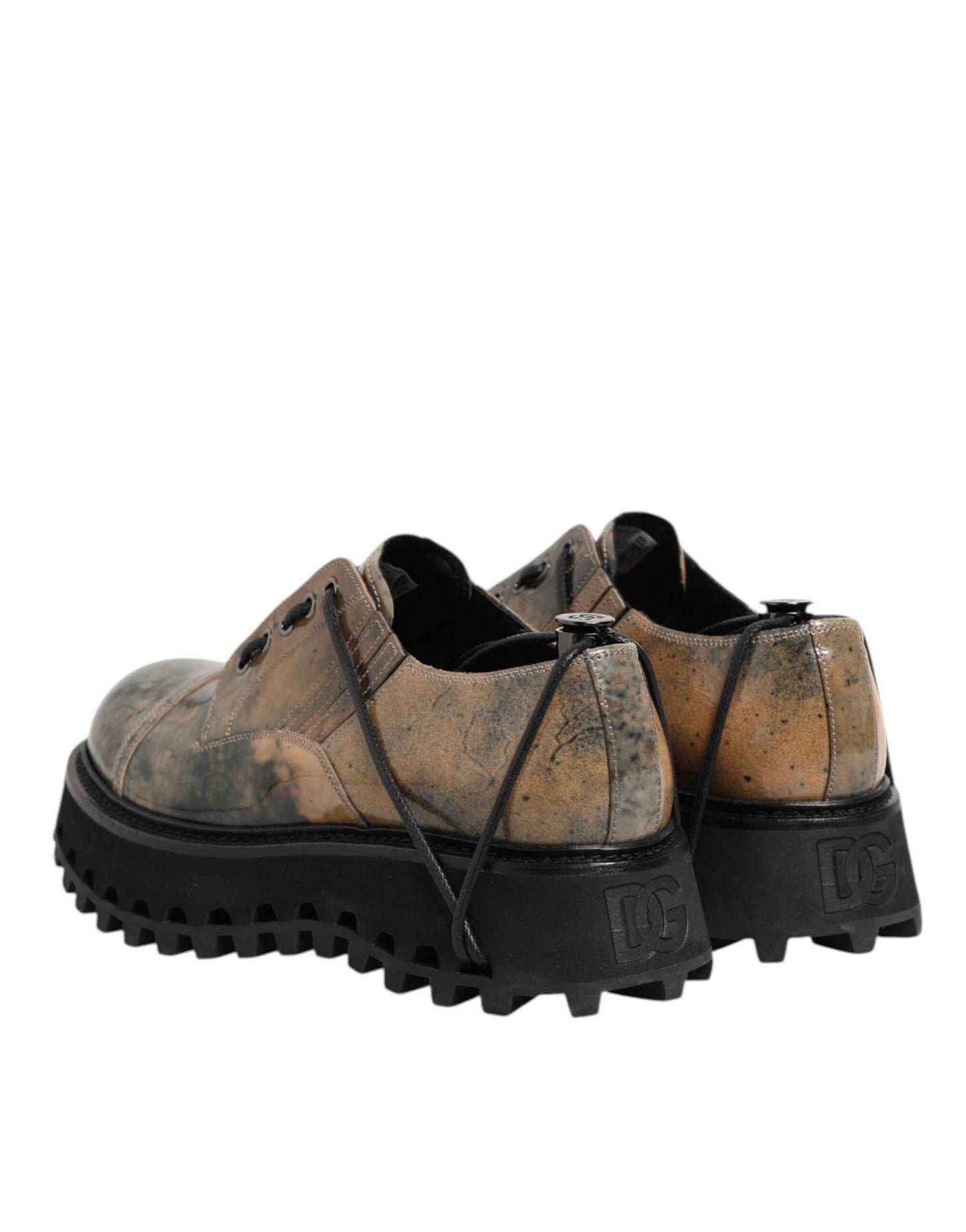 Dolce & Gabbana Lace Up Derby Leren Schoenen - Bruin/Grijs