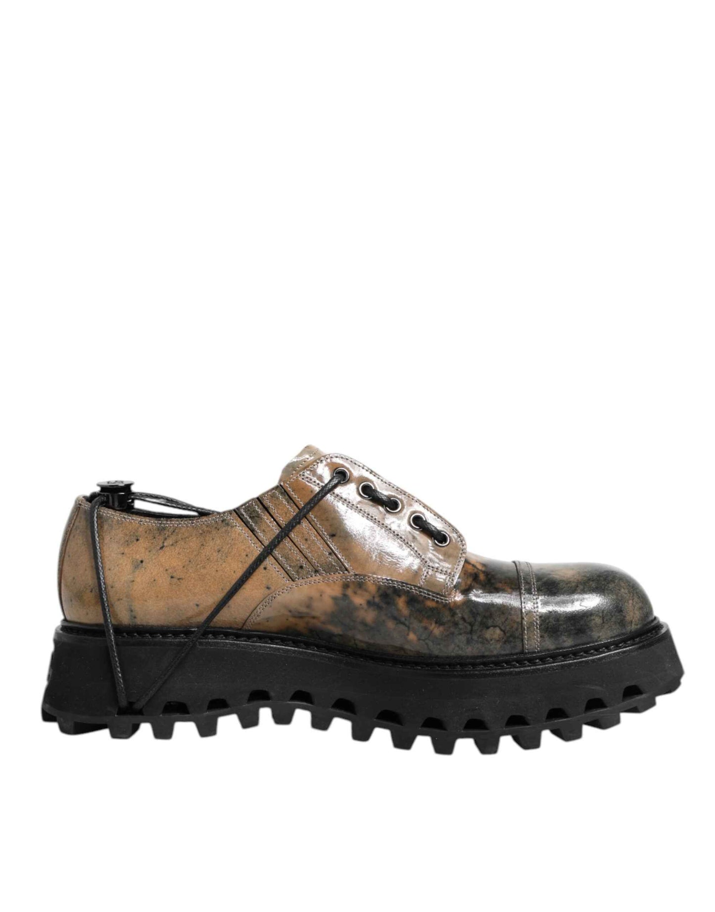 Dolce & Gabbana Lace Up Derby Leren Schoenen - Bruin/Grijs