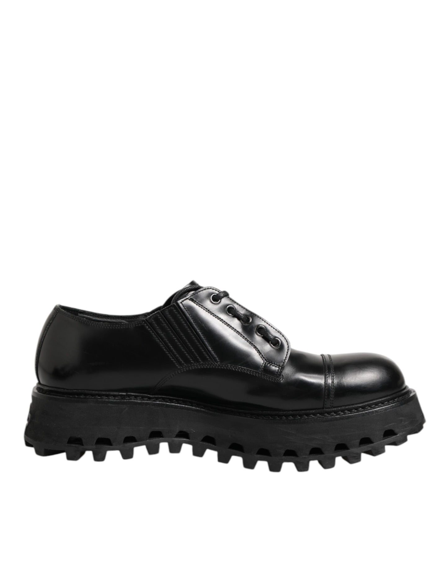 Dolce & Gabbana Lace Up Derby Leren Schoenen – Zwart