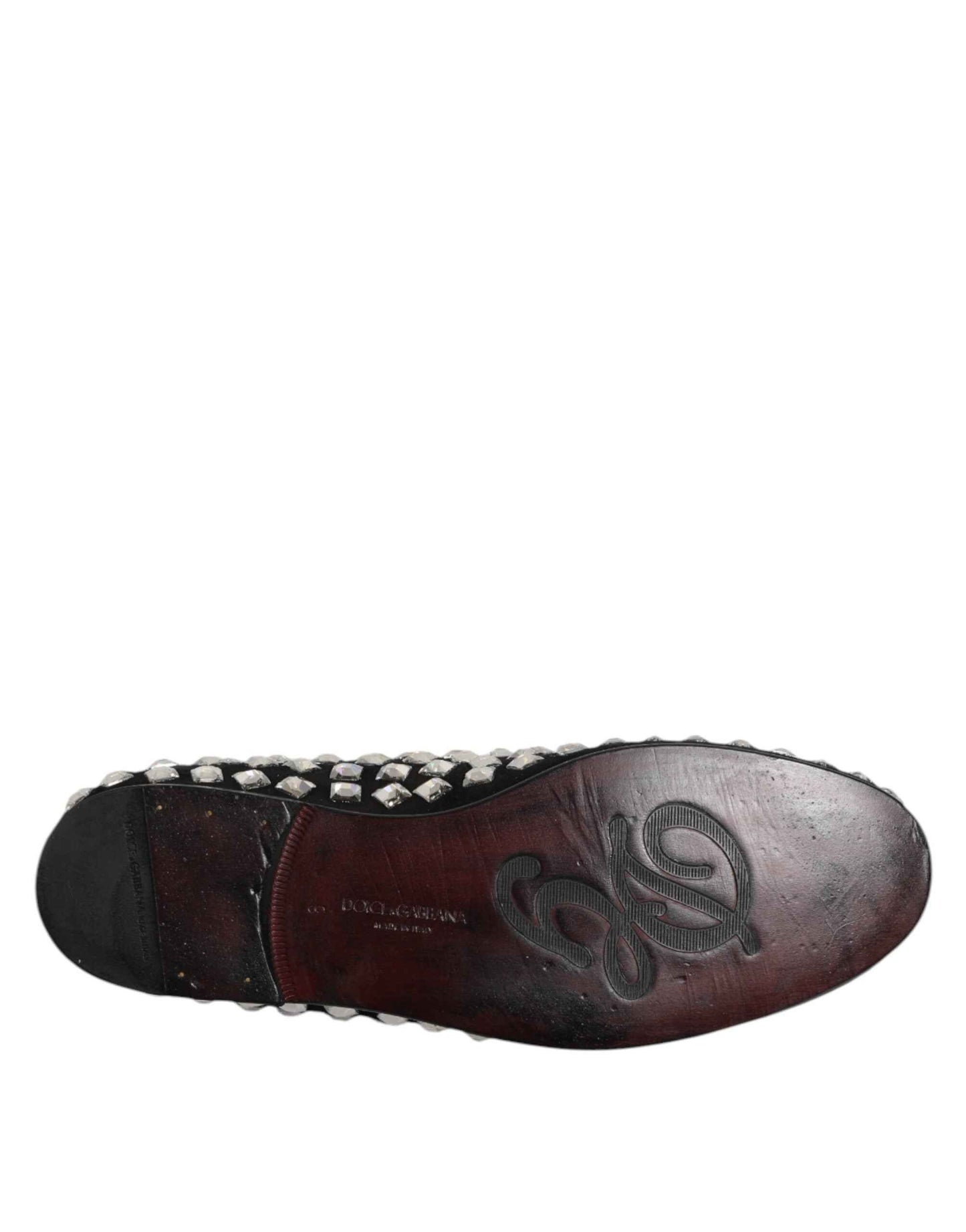 Loafers Dolce & Gabbana Suede Kristallen Heren – Zwart