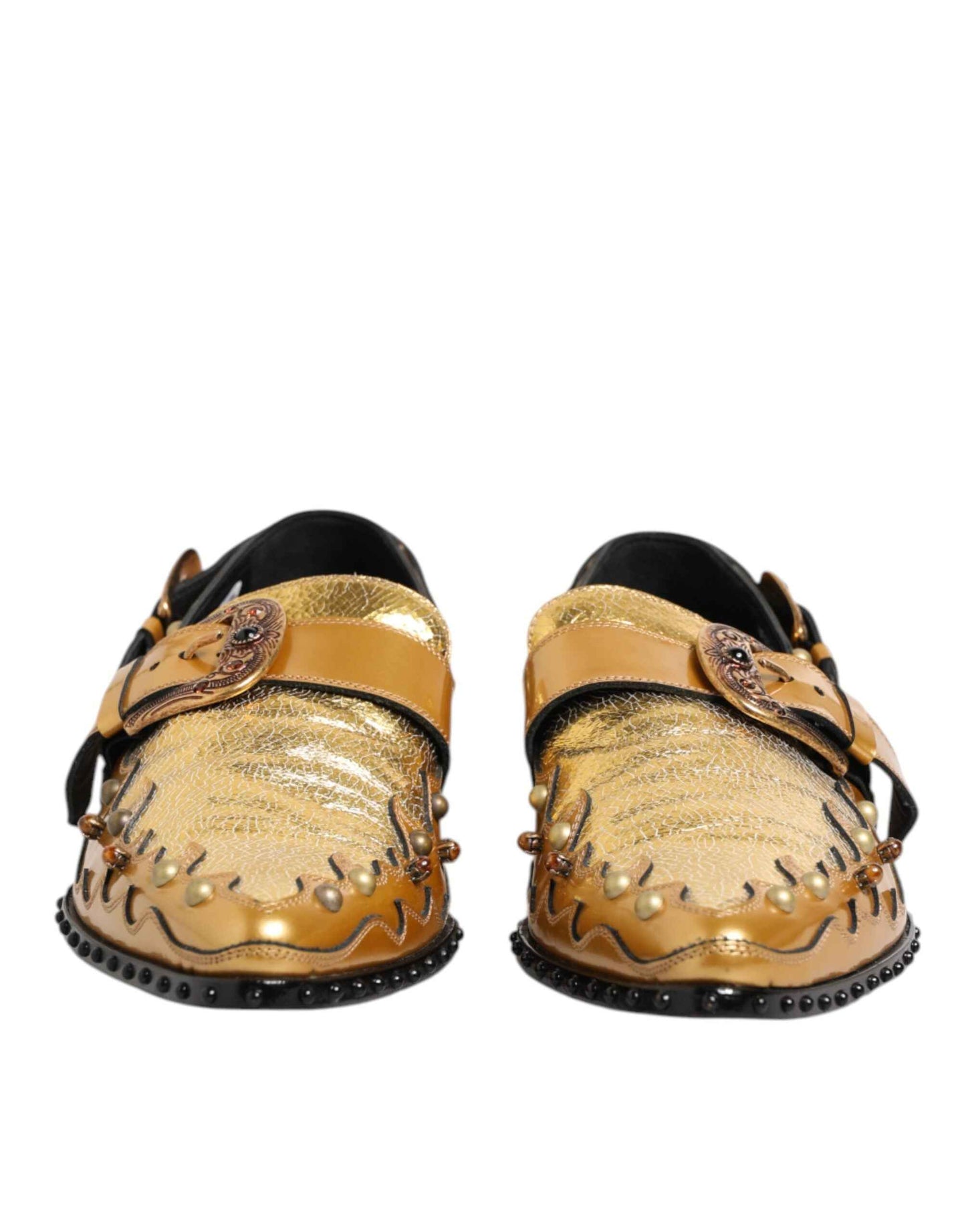 Dolce & Gabbana Monk Strap Goud Leer Formele Schoenen Goud