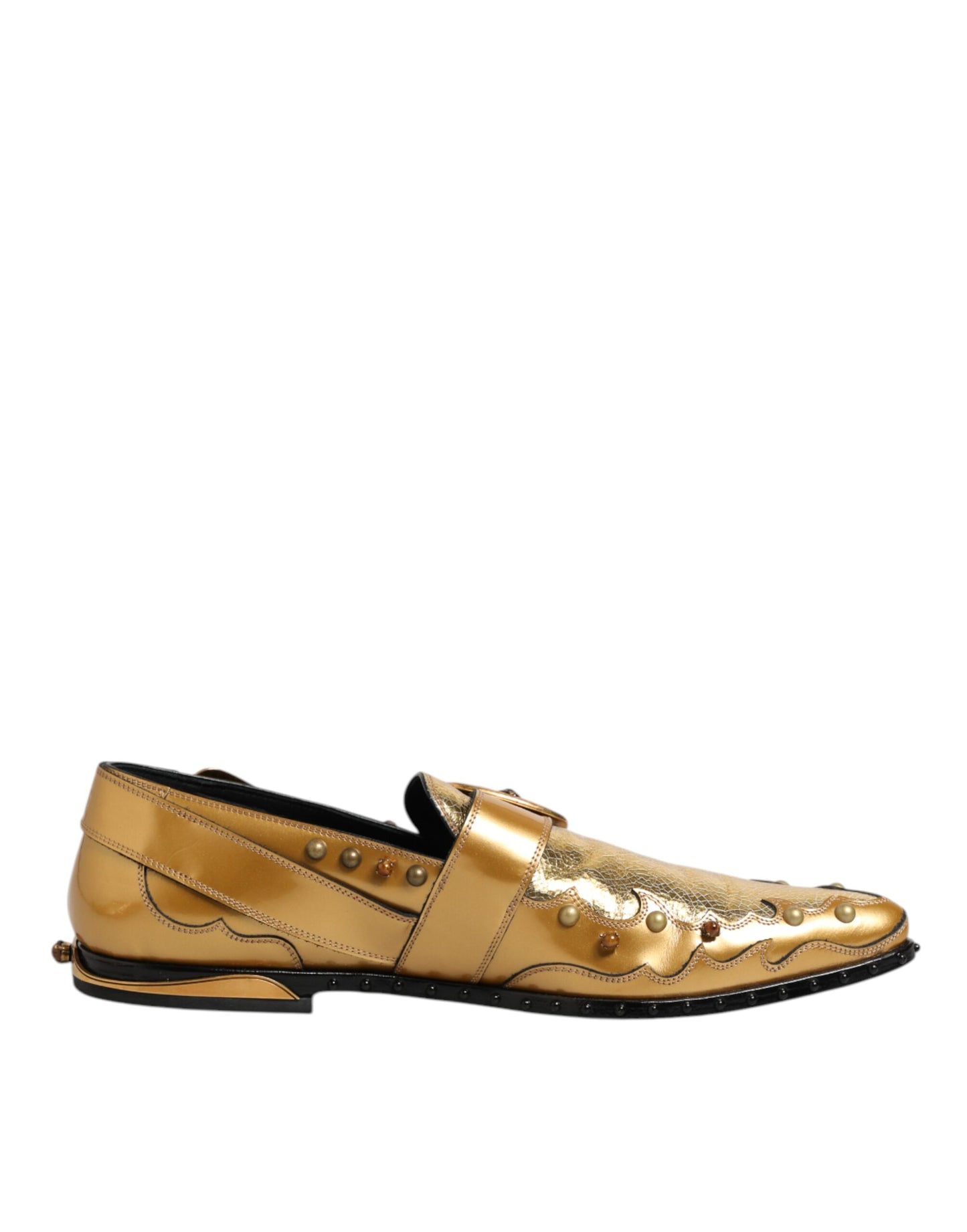 Dolce & Gabbana Monk Strap Goud Leer Formele Schoenen Goud