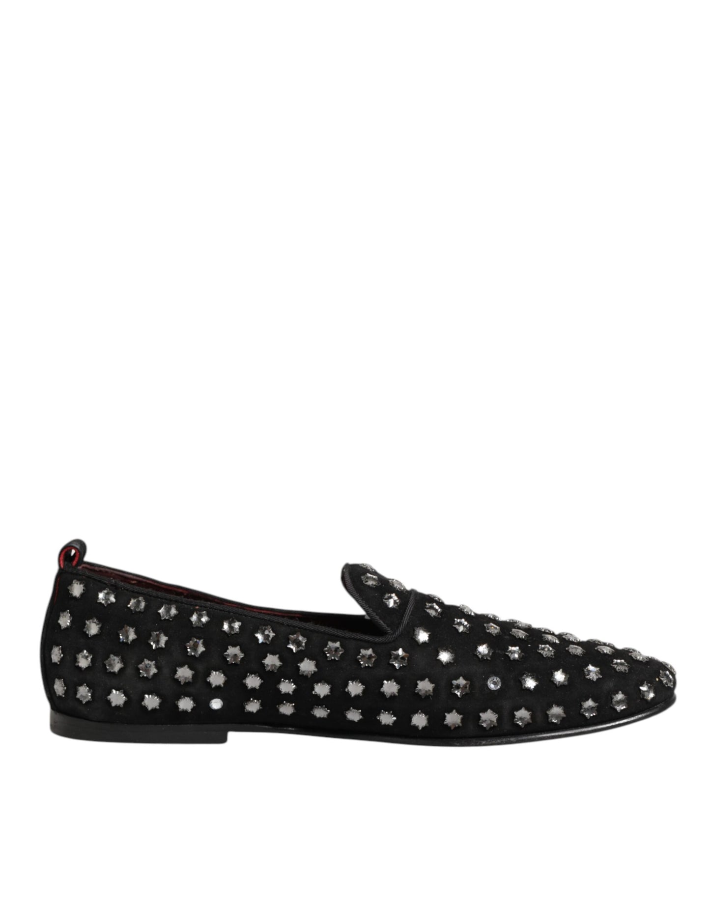 Dolce & Gabbana Kristal Versierde Loafers Zwart Leer