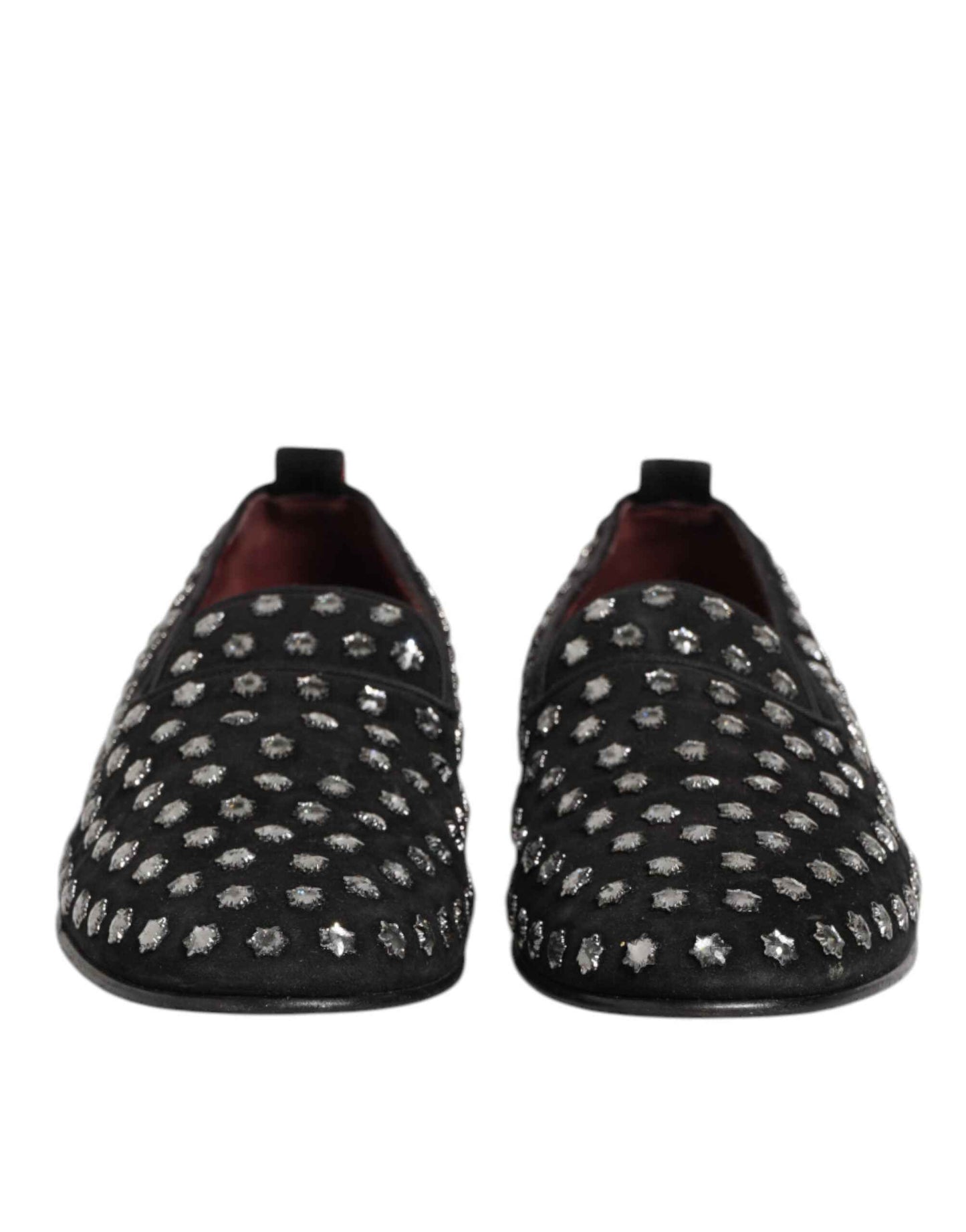Dolce & Gabbana Kristal Versierde Loafers Zwart Leer