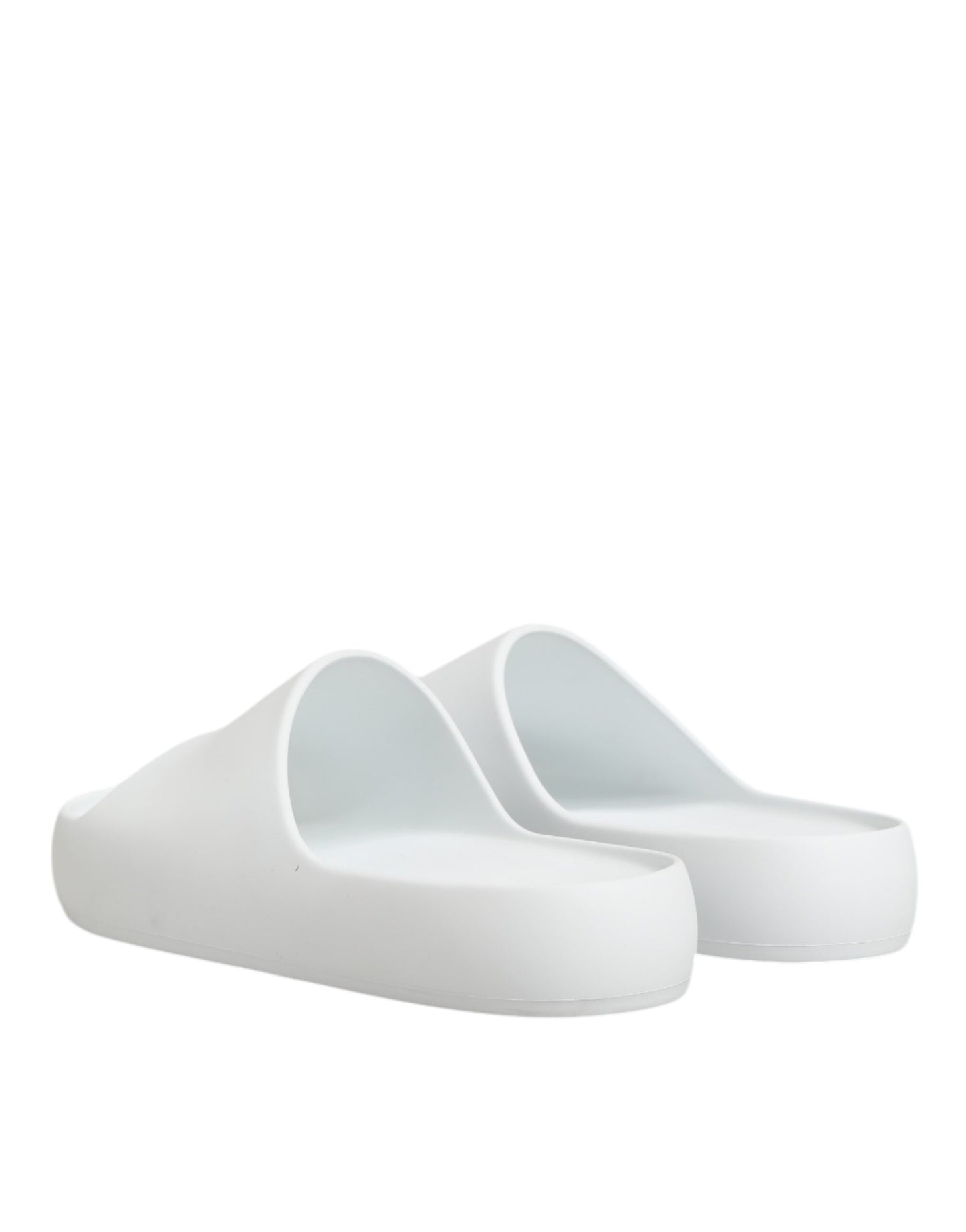 Dolce Gabbana Witte Logo Slides Sandalen Heren Strandkleding