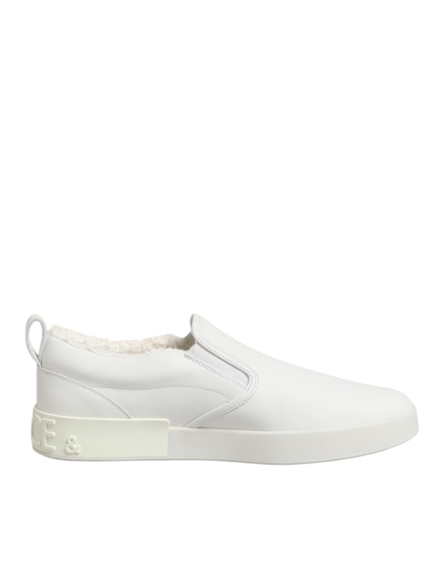 Dolce Gabbana Witte Leren Lage Sneakers Slip On Luxe