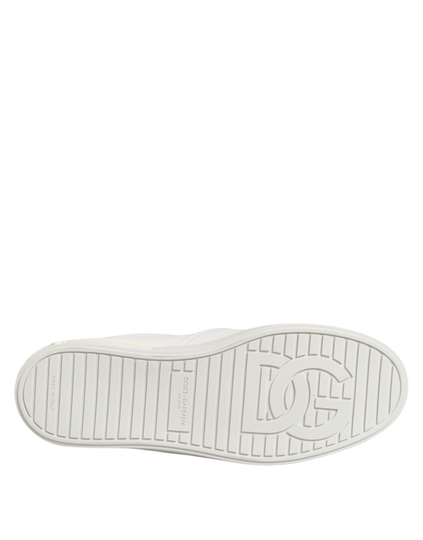 Dolce Gabbana Witte Leren Lage Sneakers Slip On Luxe