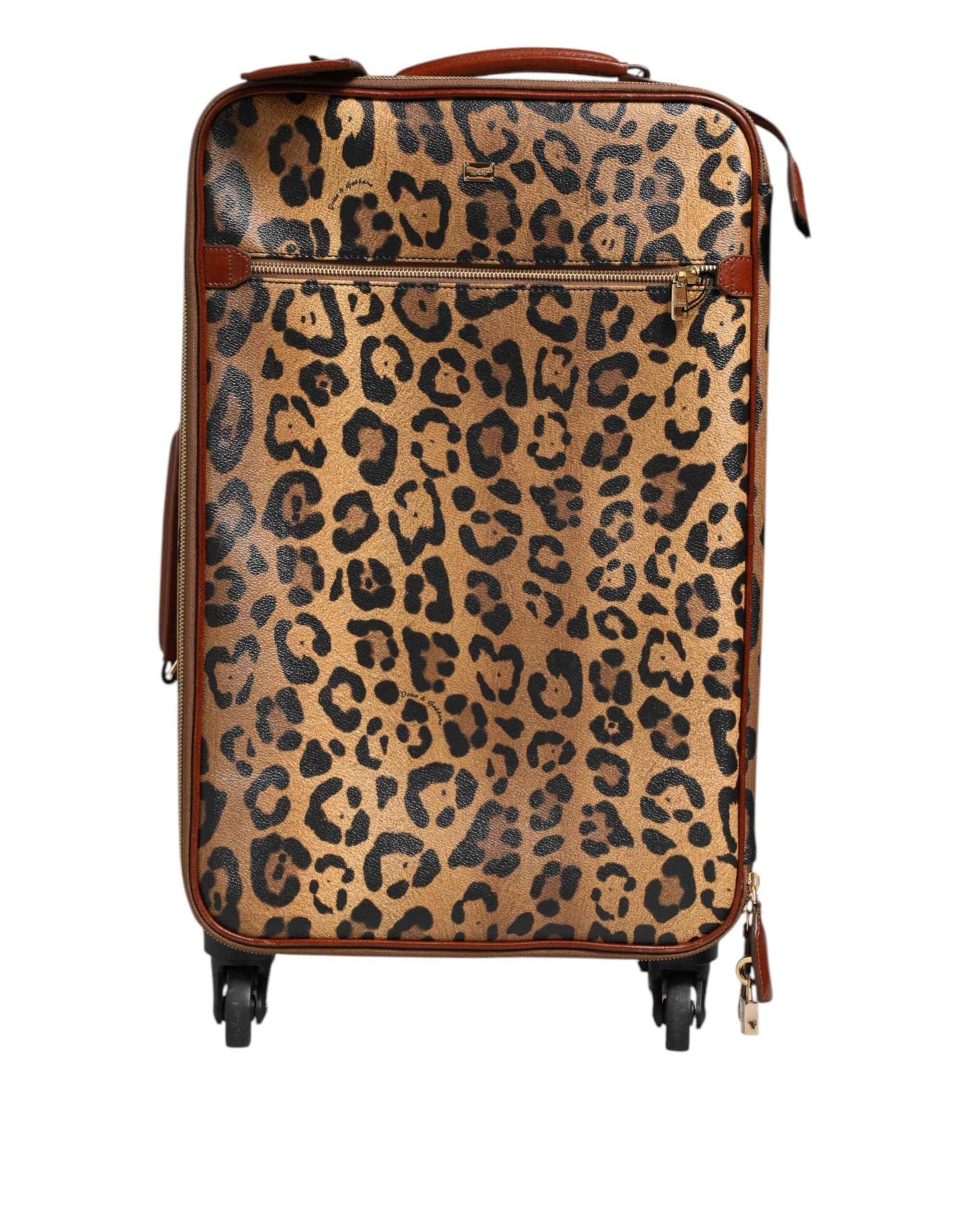 Dolce & Gabbana Leren Reistrolley Luipaardprint Koffer