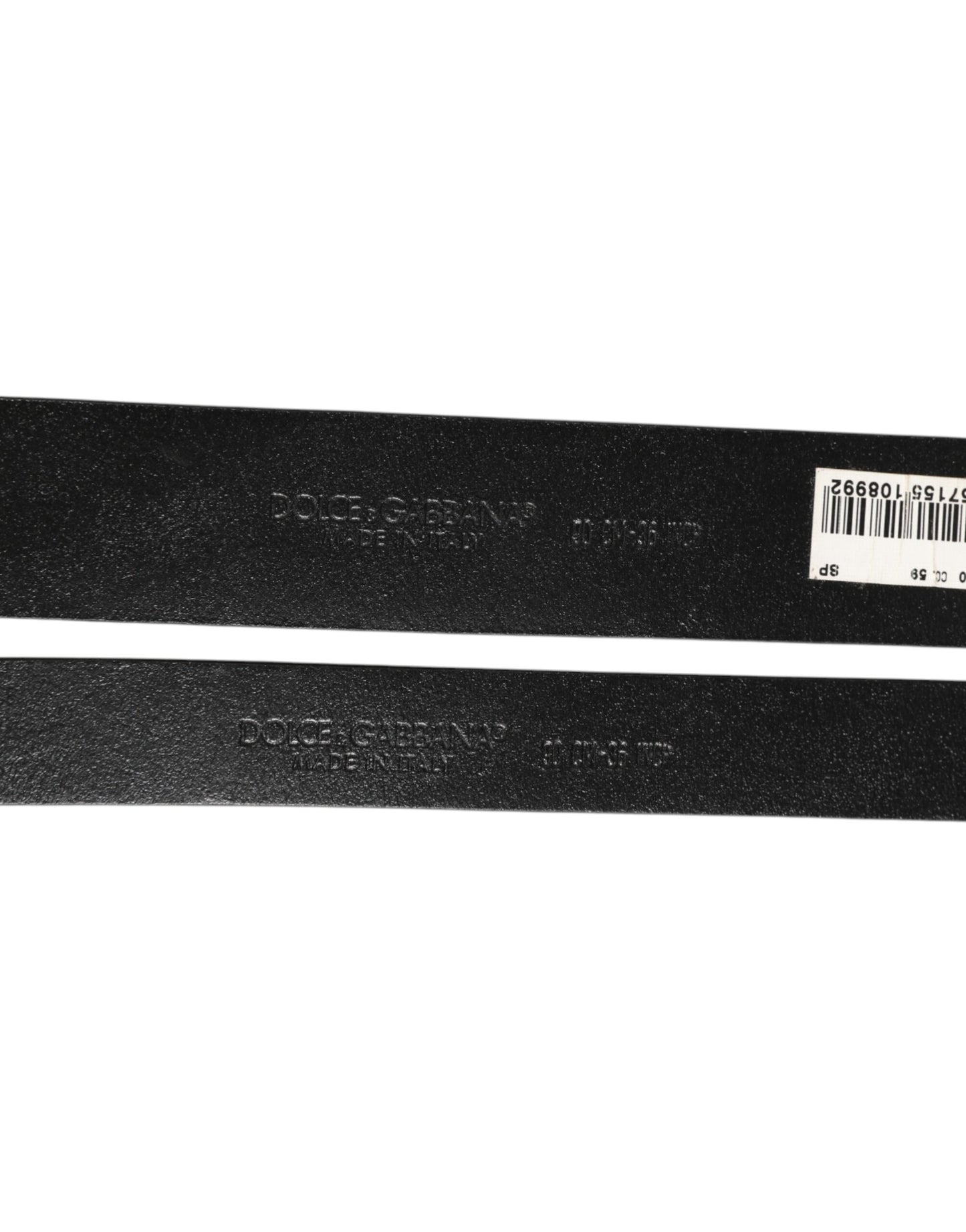 Dolce & Gabbana Riem Zwart Leer Dubbel Strap Zilveren Gesp