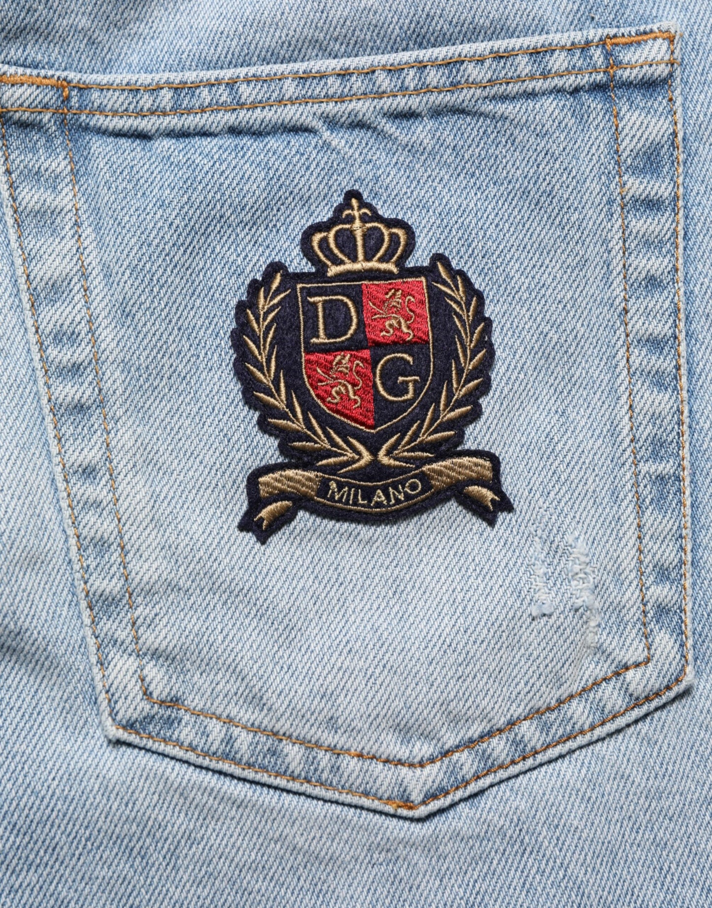 Dolce & Gabbana Denim Bermuda Shorts Distressed Blauw