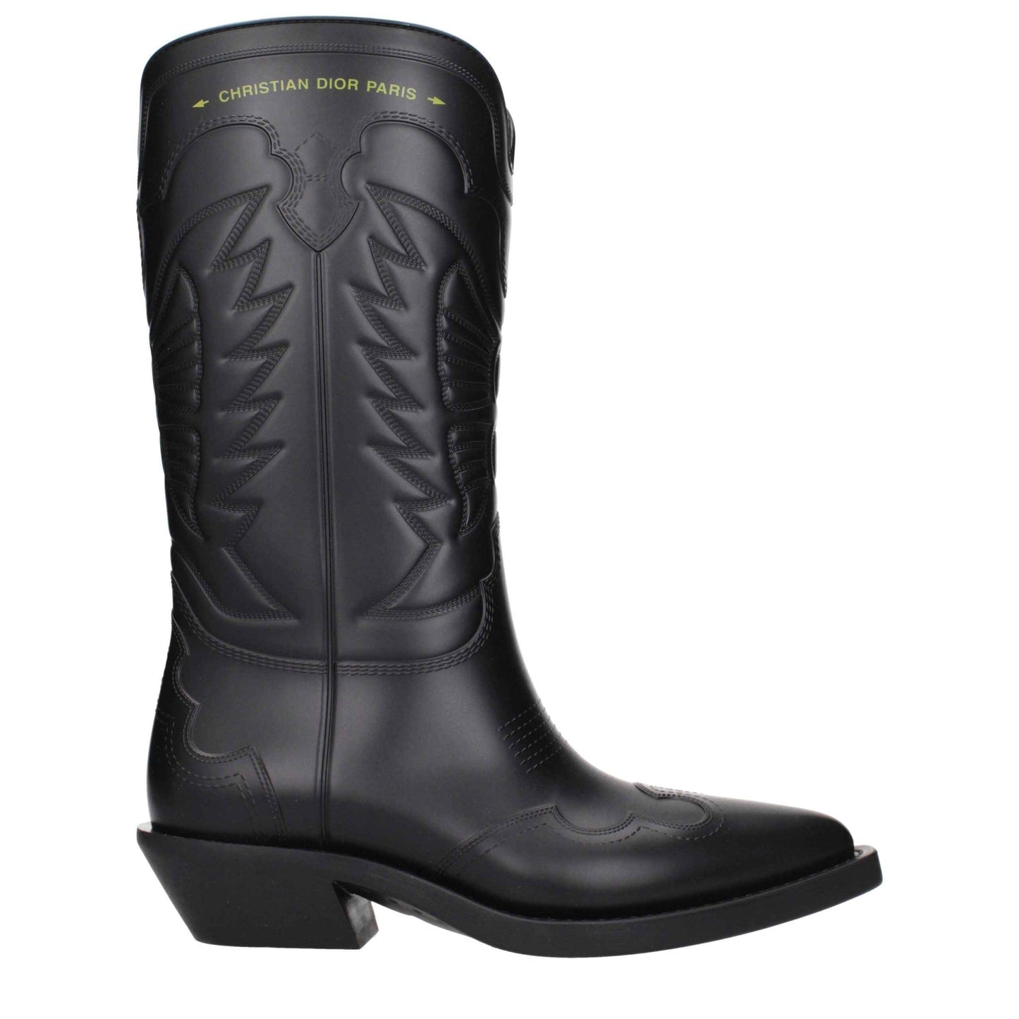 Christian Dior F84777 Kalfsleer Enkellaarsjes Zwart