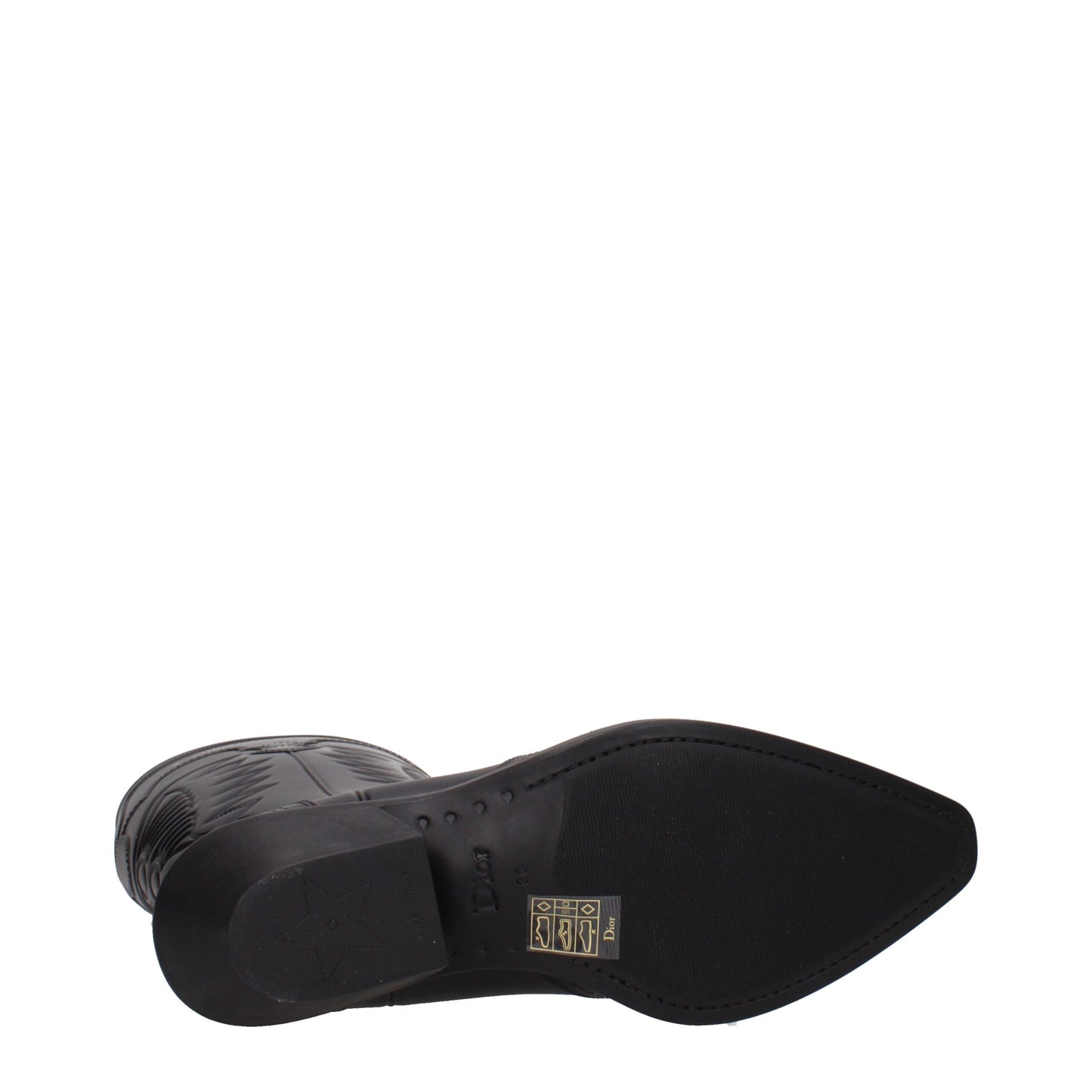 Christian Dior F84777 Kalfsleer Enkellaarsjes Zwart