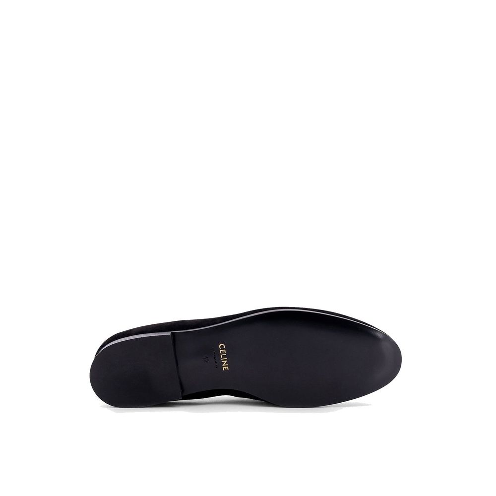 Celine Fluwelen Loafers 100 Kalfsleer Heren Luxueuze Zwart