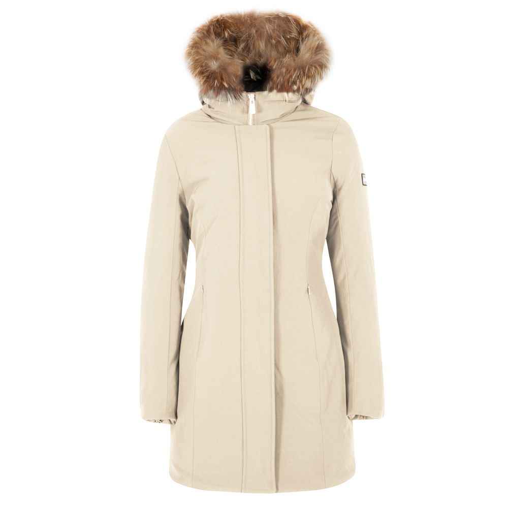 Yes Zee White Nylon Jackets & Coat