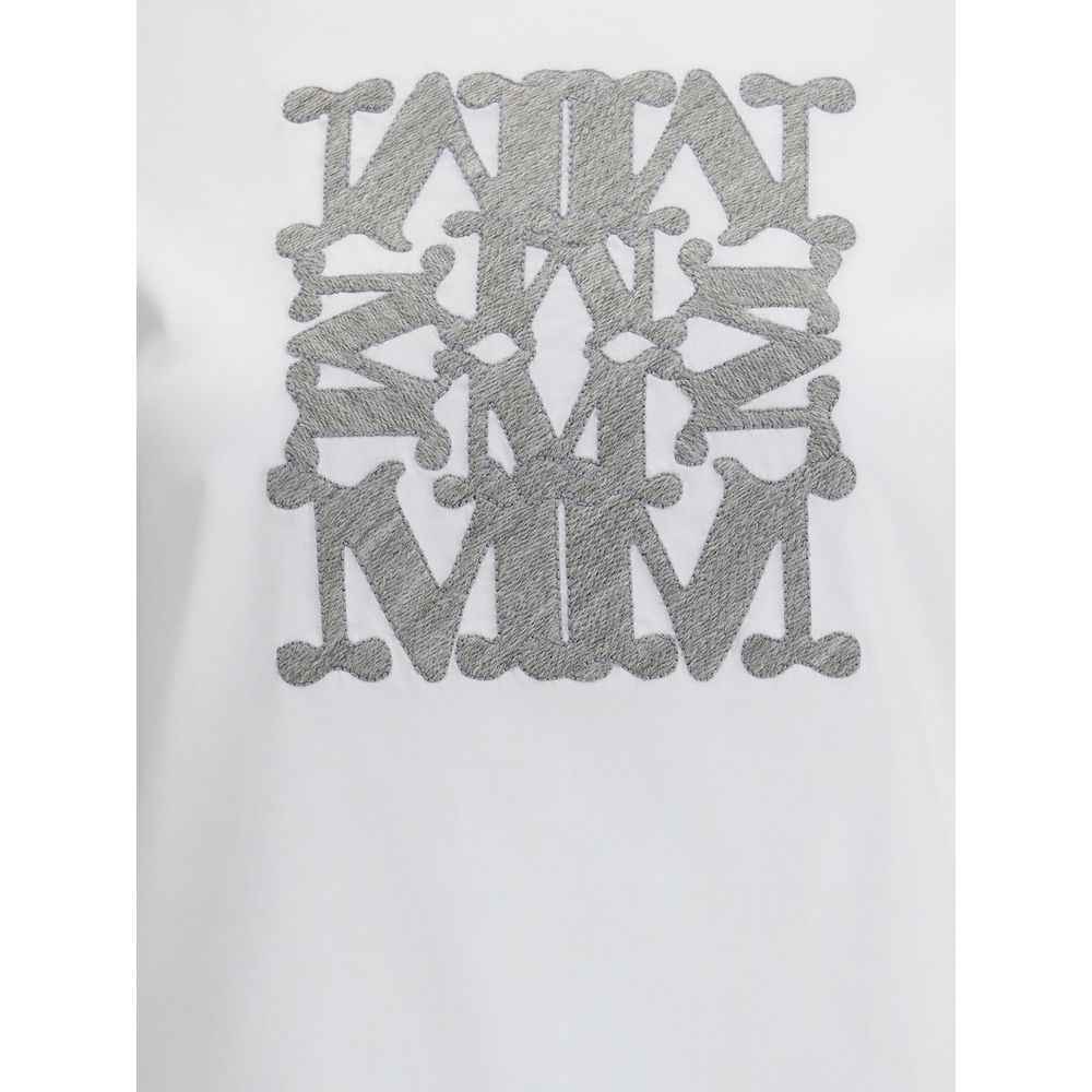Max Mara Geborduurd Monogram T Shirt van Katoen Jersey