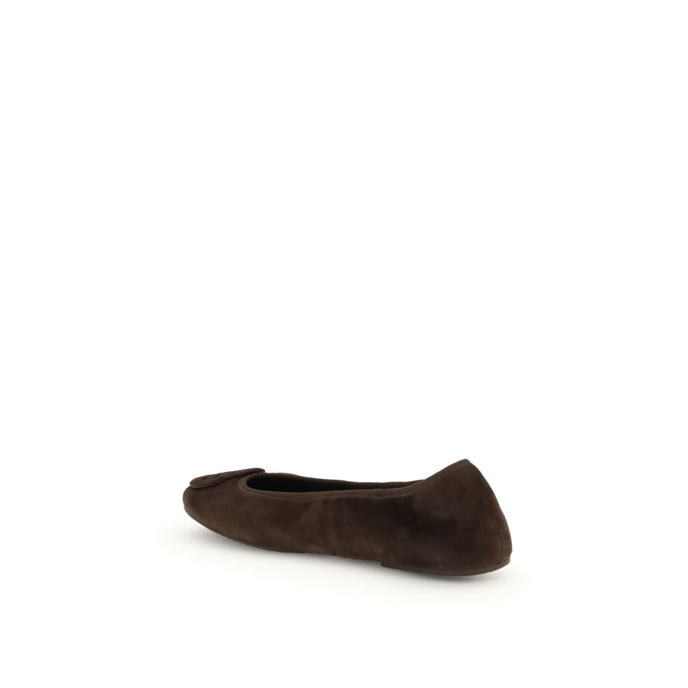 Tory Burch Minnie Travel Ballet Suede Ballerinas Luxe