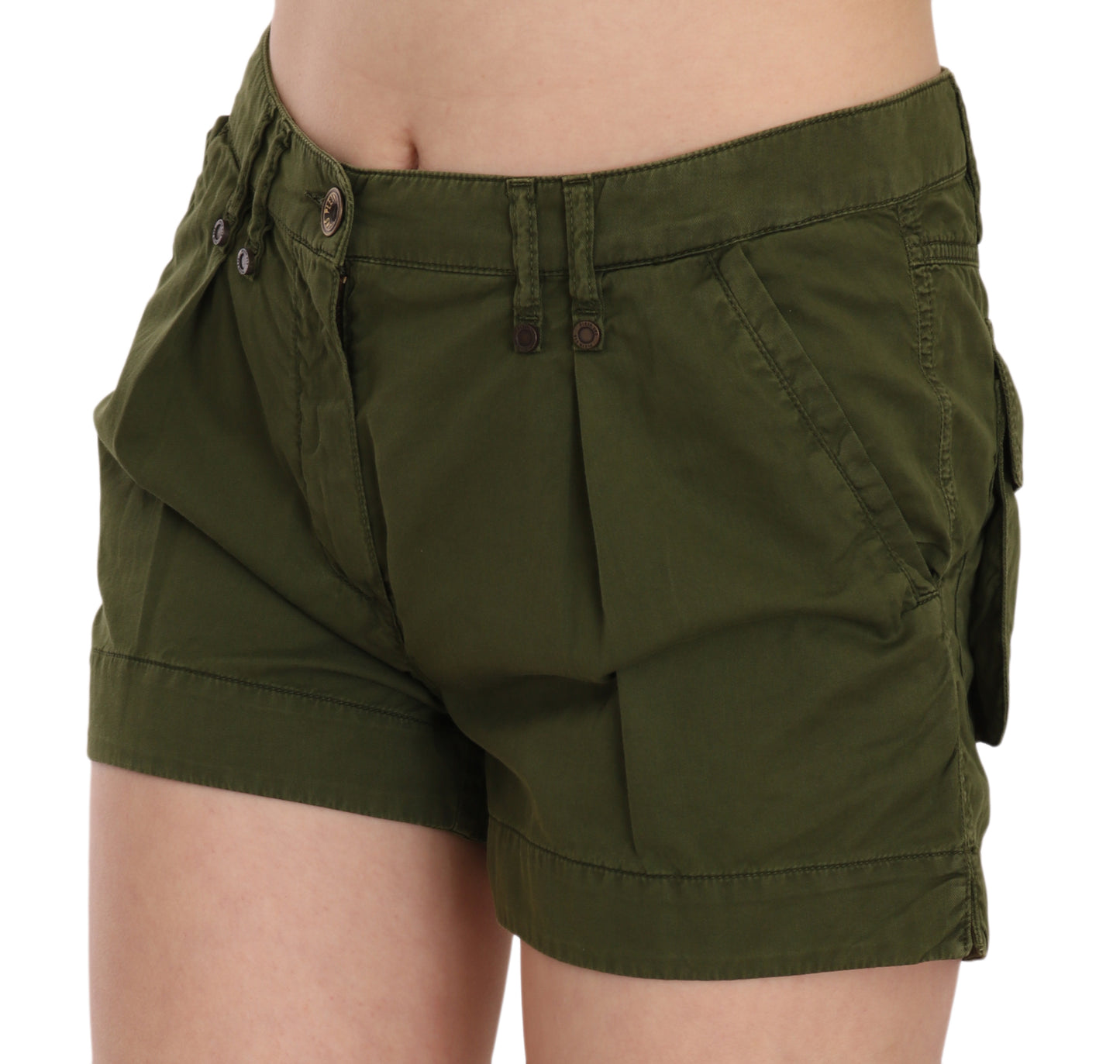 Short taille moyenne en coton émeraude PLEIN SUD