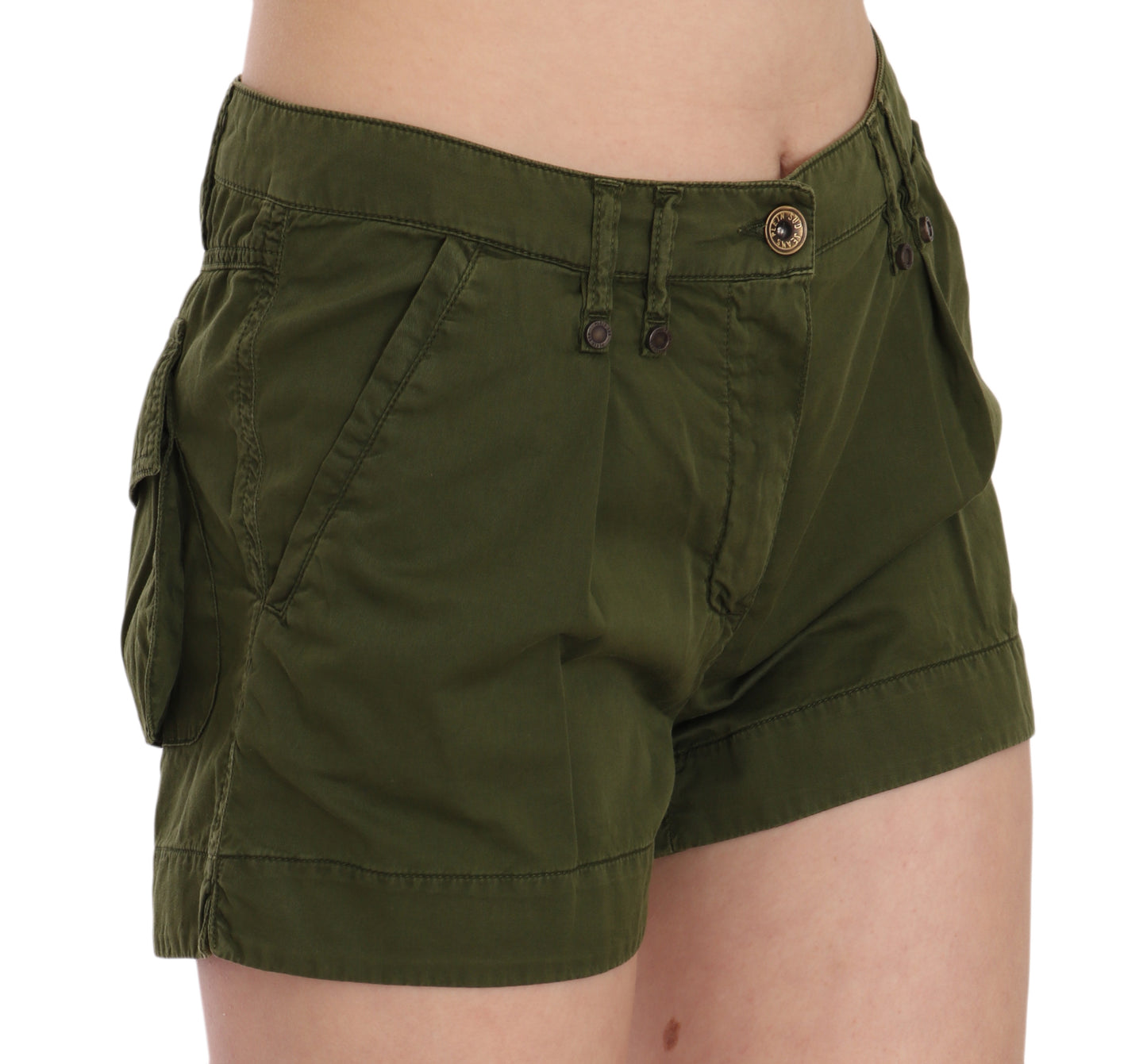 Short taille moyenne en coton émeraude PLEIN SUD