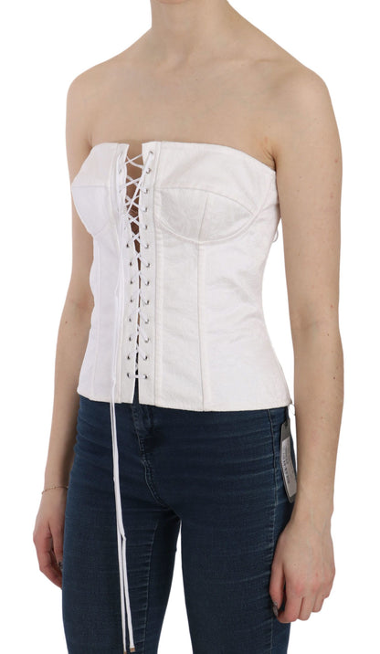 Dolce &amp; Gabbana - Élégant haut corset blanc sans bretelles