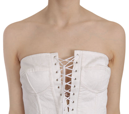 Dolce &amp; Gabbana - Élégant haut corset blanc sans bretelles