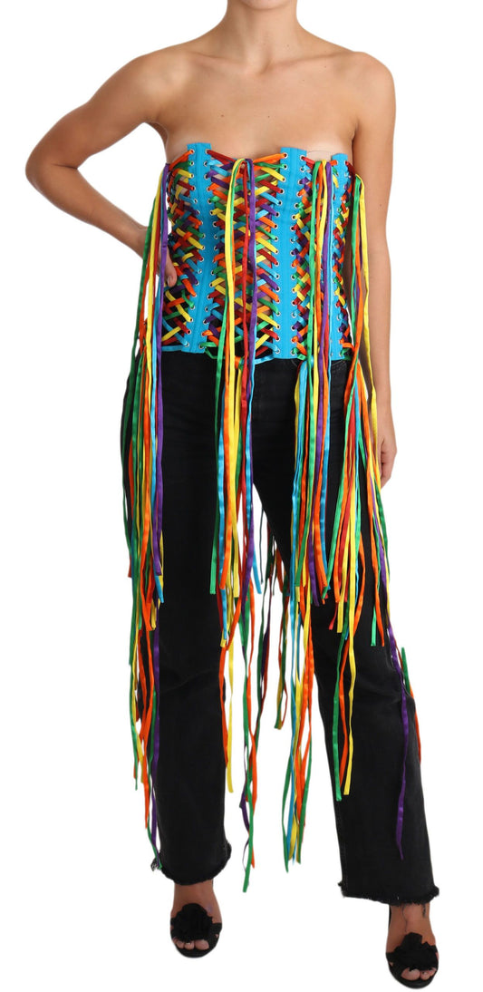 Dolce &amp; Gabbana Haut bustier corset multicolore sans bretelles