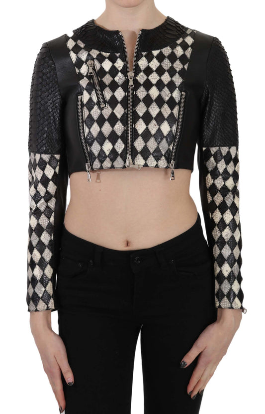 Veste courte en cuir d'inspiration motard chic de John Richmond