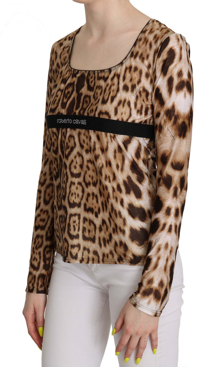 Roberto Cavalli Élégant haut à manches longues léopard