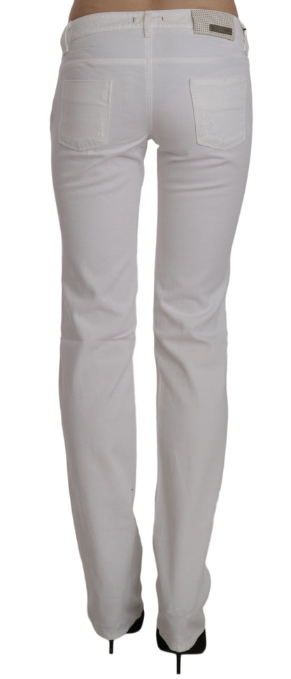 Costume National Chic Jean Slim Blanc en Coton