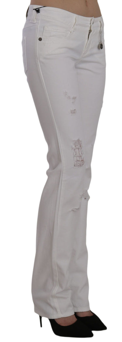 Costume National Chic Jean Slim Blanc en Coton
