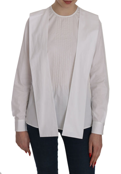 Haut élégant à col rond en coton blanc Dsquared²