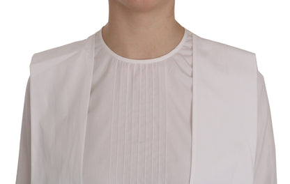 Haut élégant à col rond en coton blanc Dsquared²