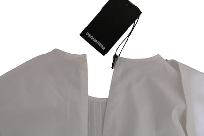 Haut élégant à col rond en coton blanc Dsquared²