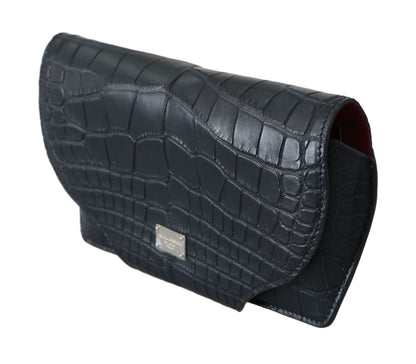 Dolce & Gabbana Blue Crocodile Eyewear Sunglasses Case Cover Pouch by Dolce & Gabbana