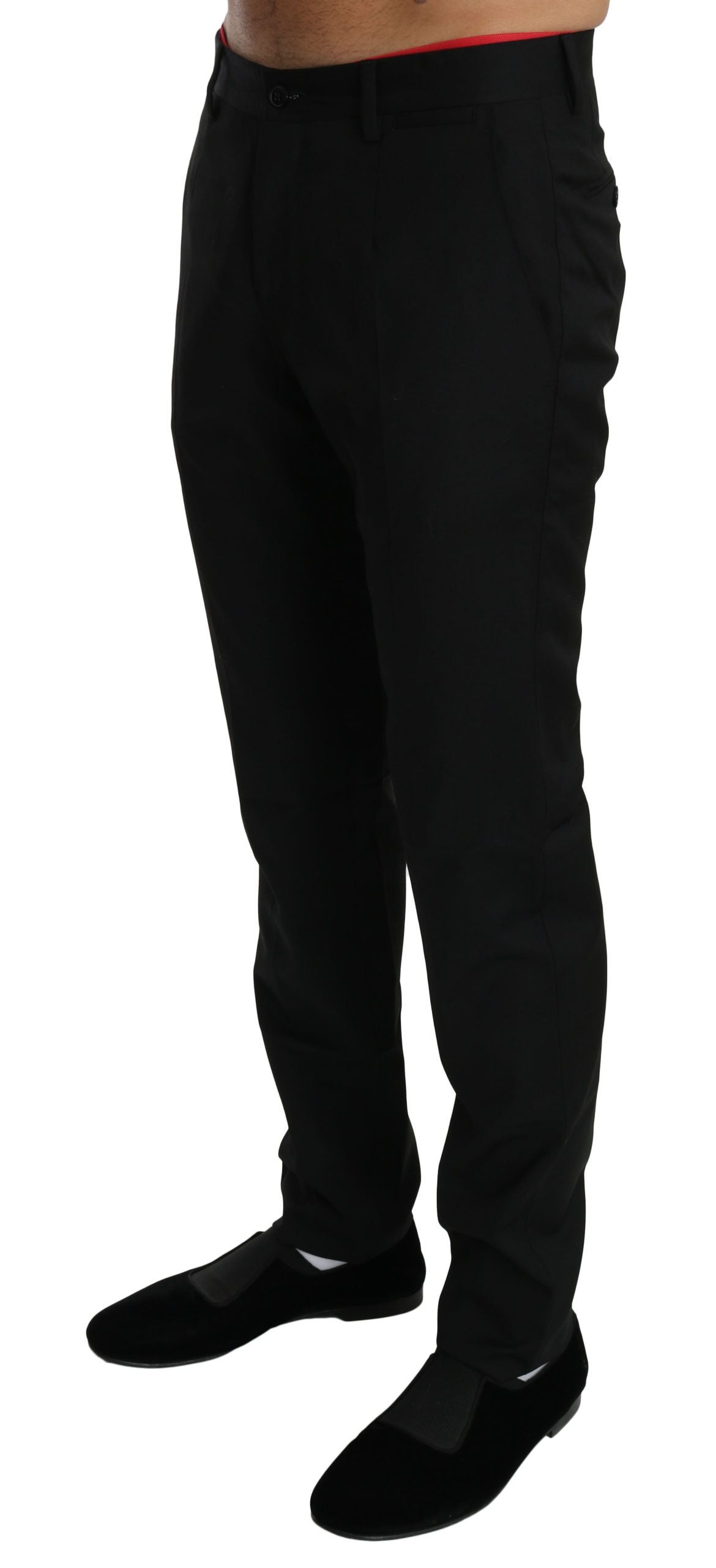 Pantalon habillé élégant en laine noire Dolce &amp; Gabbana