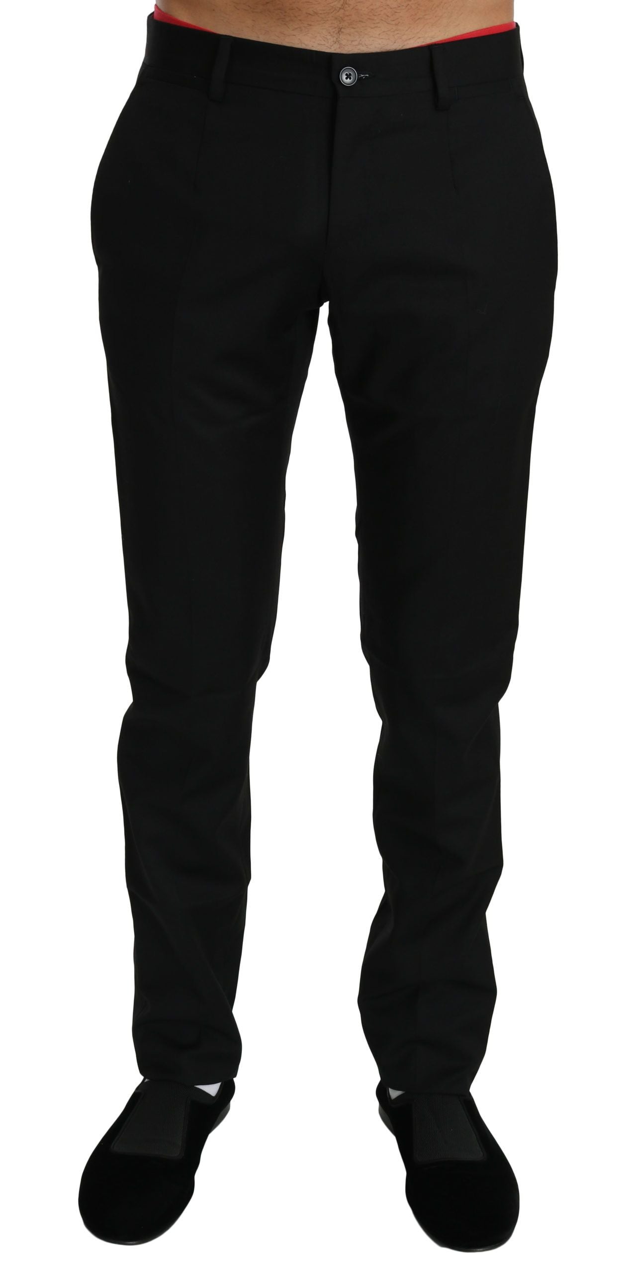Pantalon habillé élégant en laine noire Dolce &amp; Gabbana