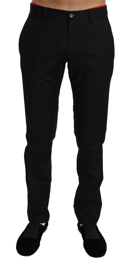 Pantalon habillé élégant en laine noire Dolce &amp; Gabbana