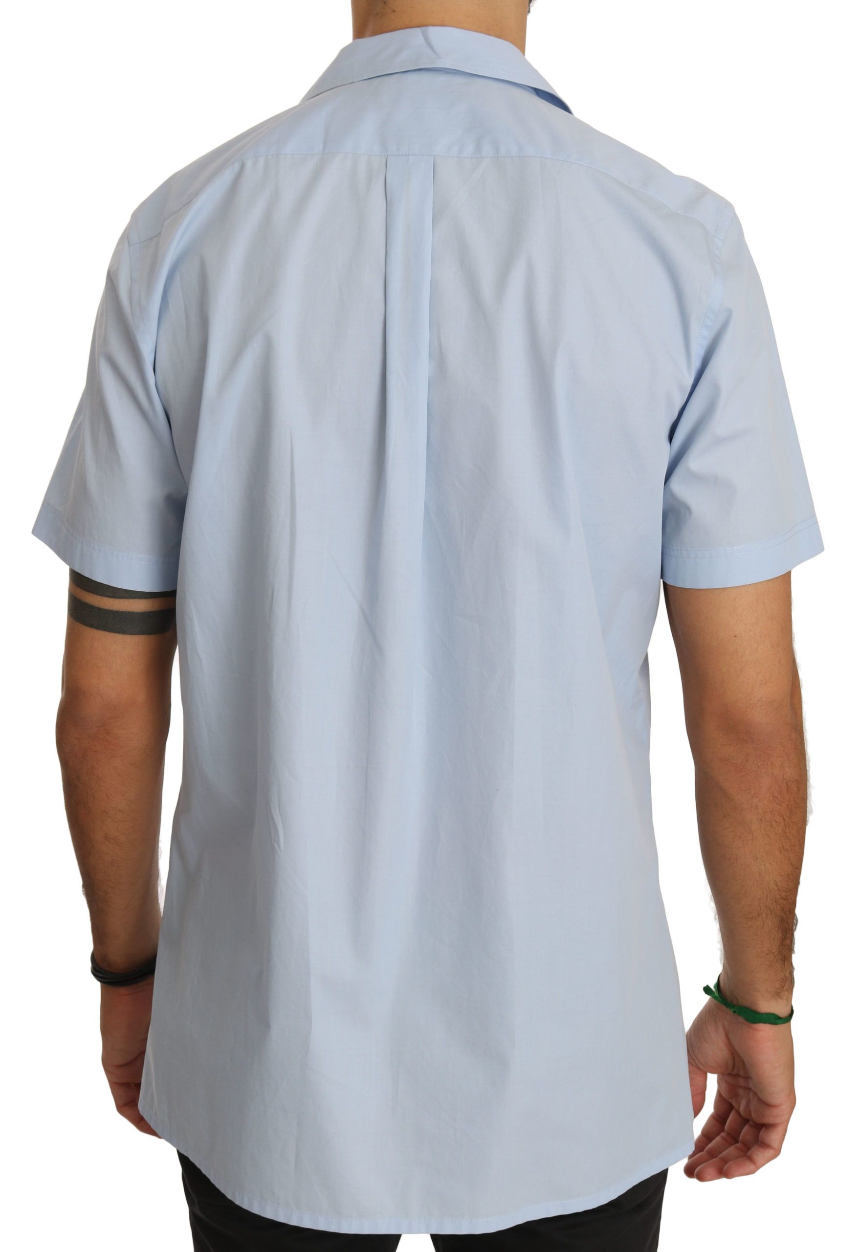 Dolce & Gabbana Blue Short Sleeve 100% Cotton Top Shirt by Dolce & Gabbana