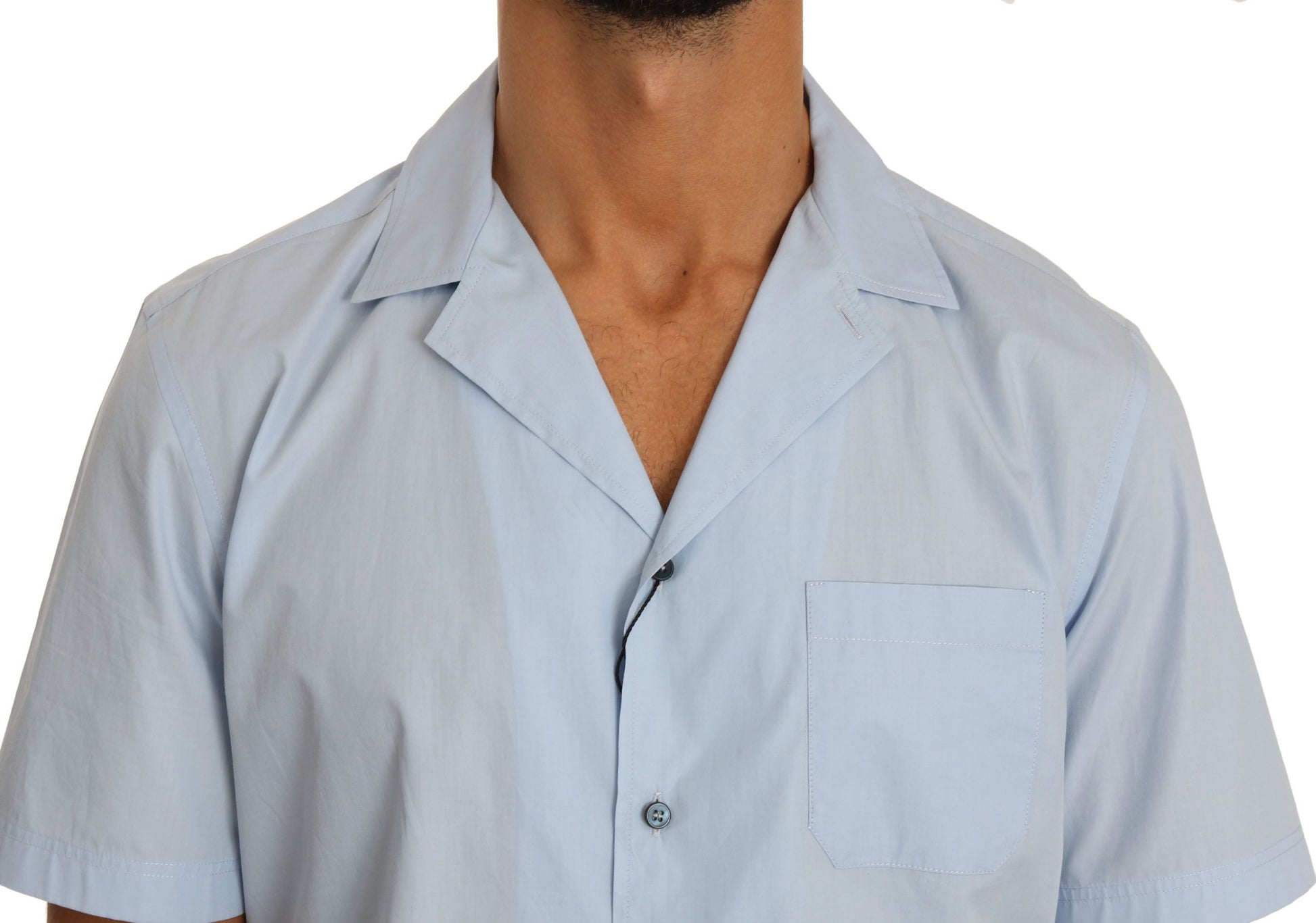 Dolce & Gabbana Blue Short Sleeve 100% Cotton Top Shirt by Dolce & Gabbana