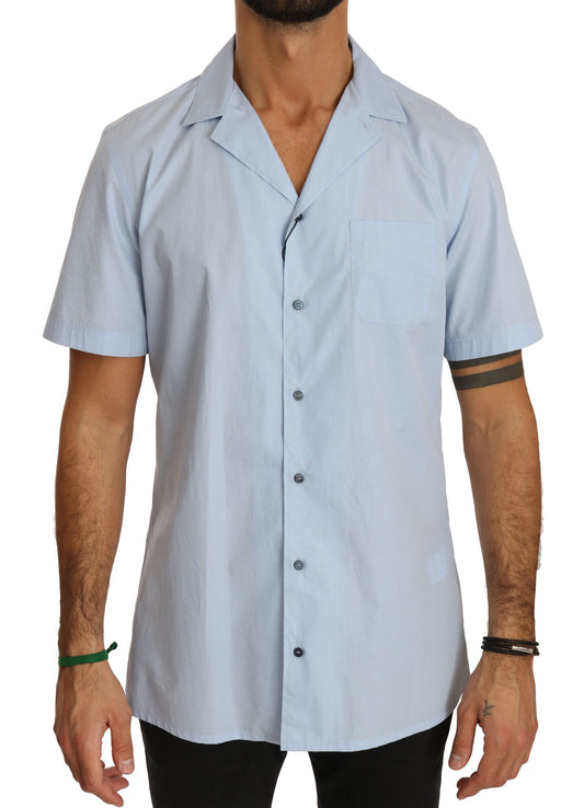 Dolce & Gabbana Blue Short Sleeve 100% Cotton Top Shirt by Dolce & Gabbana