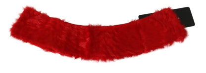 Écharpe élégante en cuir d'agneau rouge Dolce &amp; Gabbana