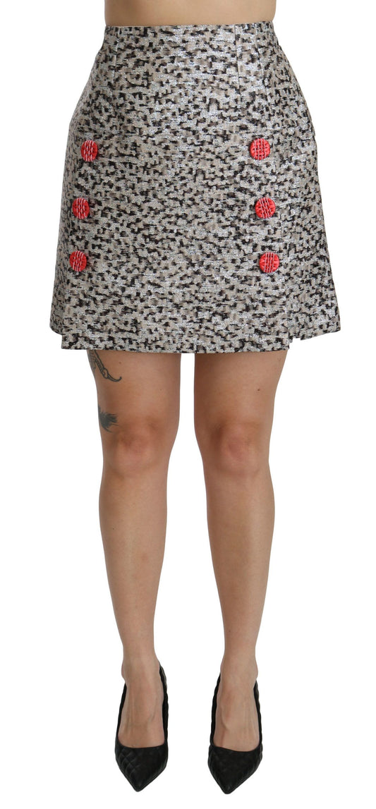 Jupe taille haute noire exquise à ornements Dolce &amp; Gabbana