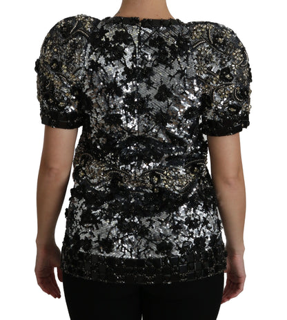 Dolce &amp; Gabbana Haut ras du cou orné de cristaux et de paillettes